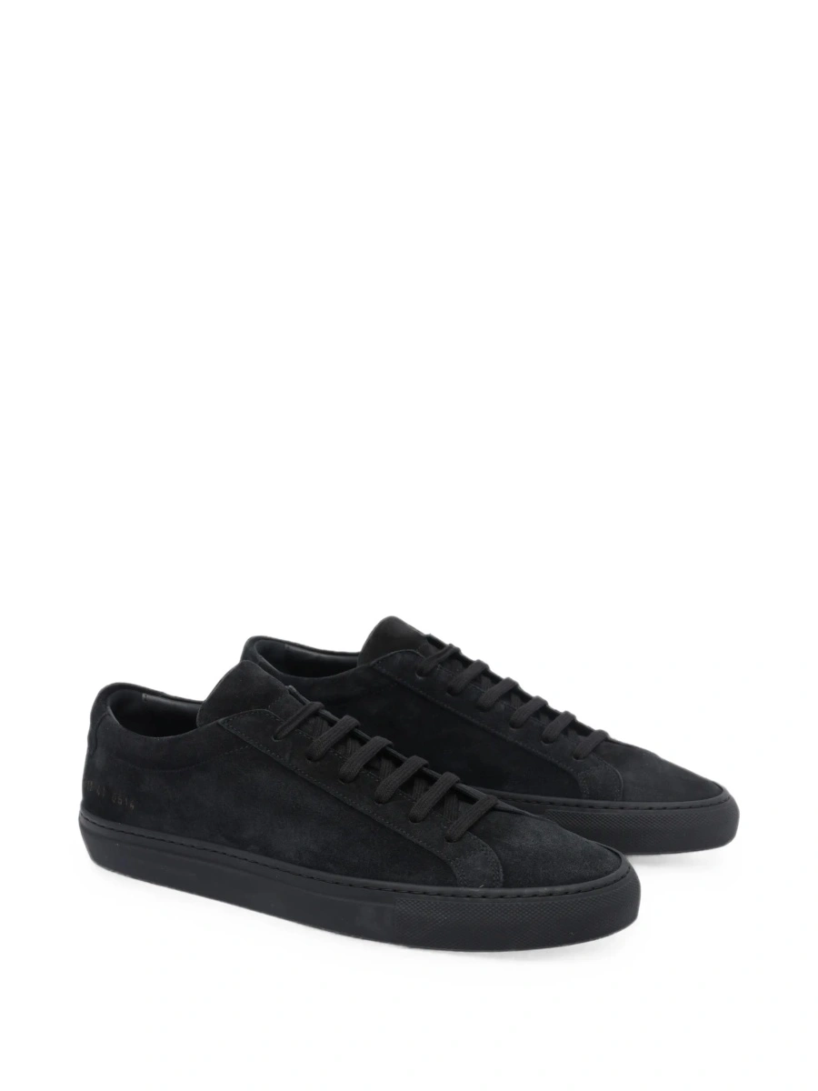 Sneakers Common Projects achilles negri din piele intoarsa - Img 2