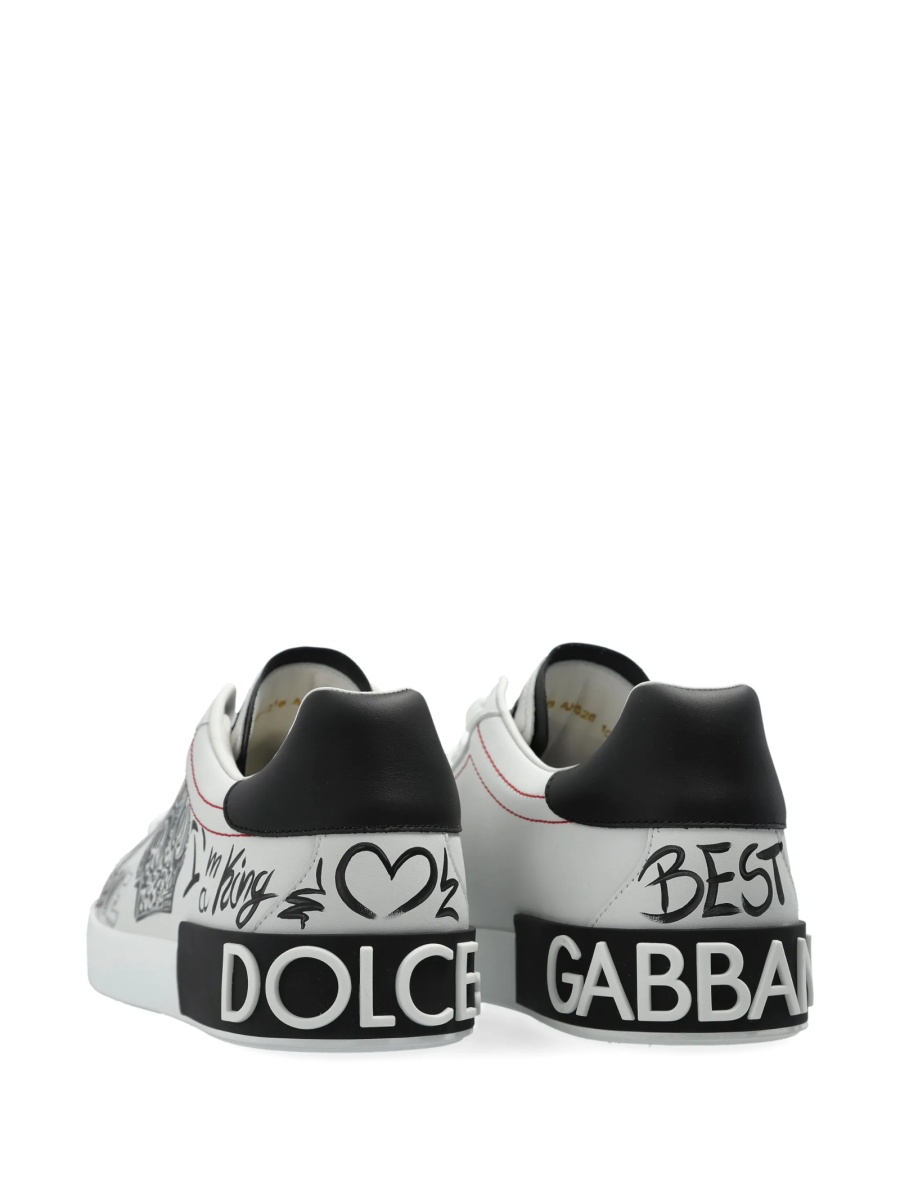 Sneakers Dolce &amp; Gabbana albi din piele - Img 4