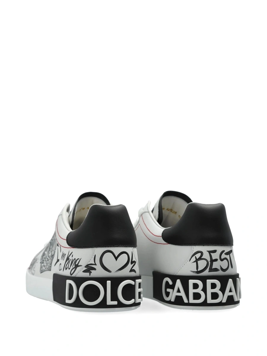Sneakers Dolce &amp; Gabbana albi din piele - Img 4