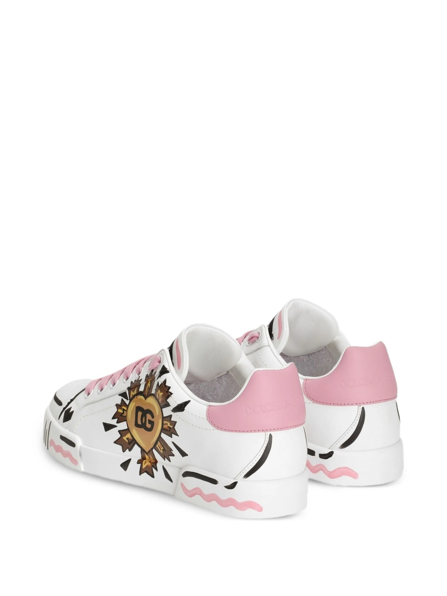 Sneakers Dolce &amp; Gabbana albi din piele - Img 5