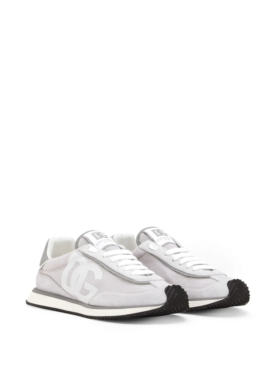 Sneakers Dolce &amp; Gabbana gri din polyester si piele intoarsa - Img 2