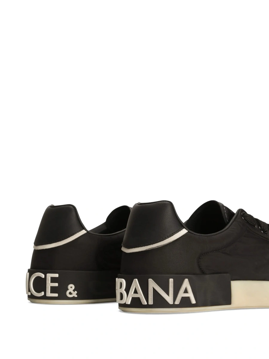 Sneakers Dolce &amp; Gabbana negri din piele si poliamida - Img 4