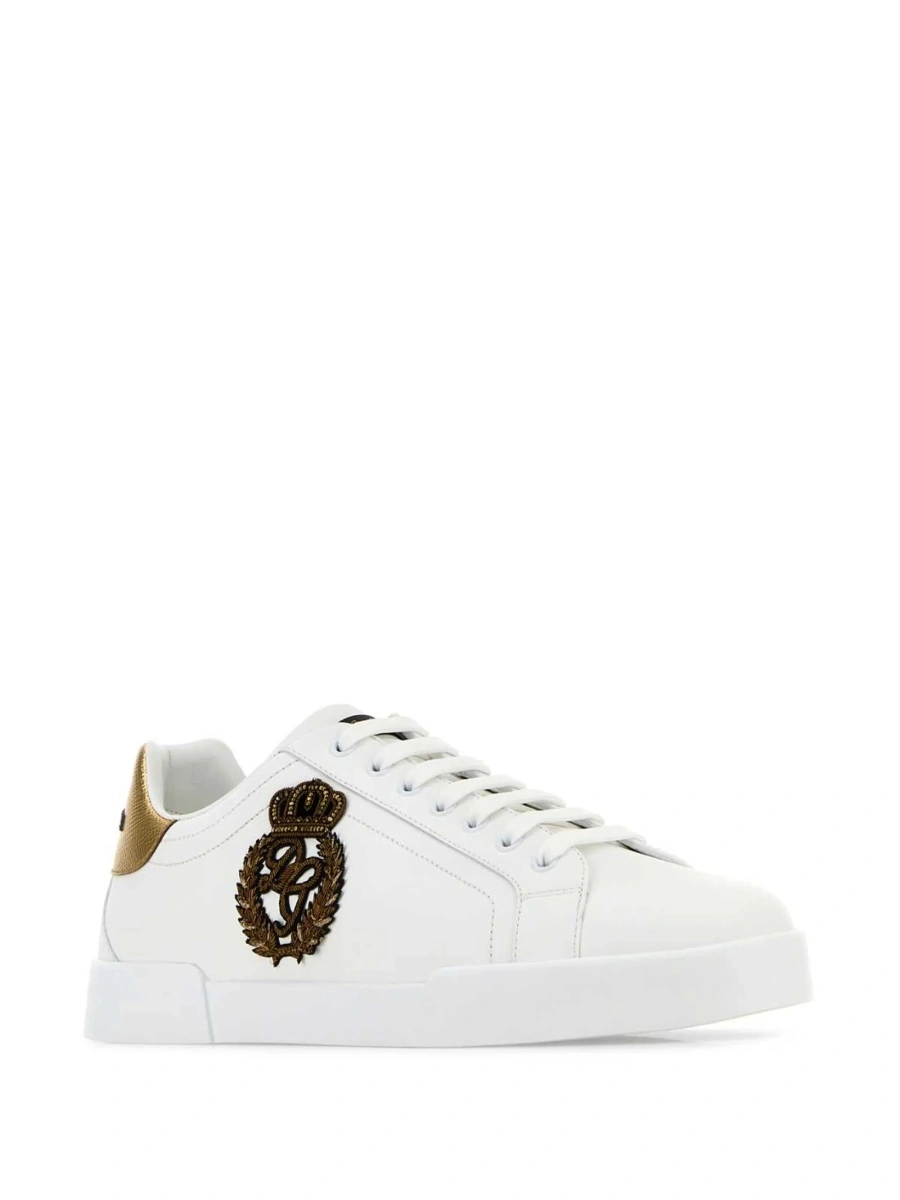 Sneakers Dolce &amp; Gabbana Portofino albi din piele - Img 2