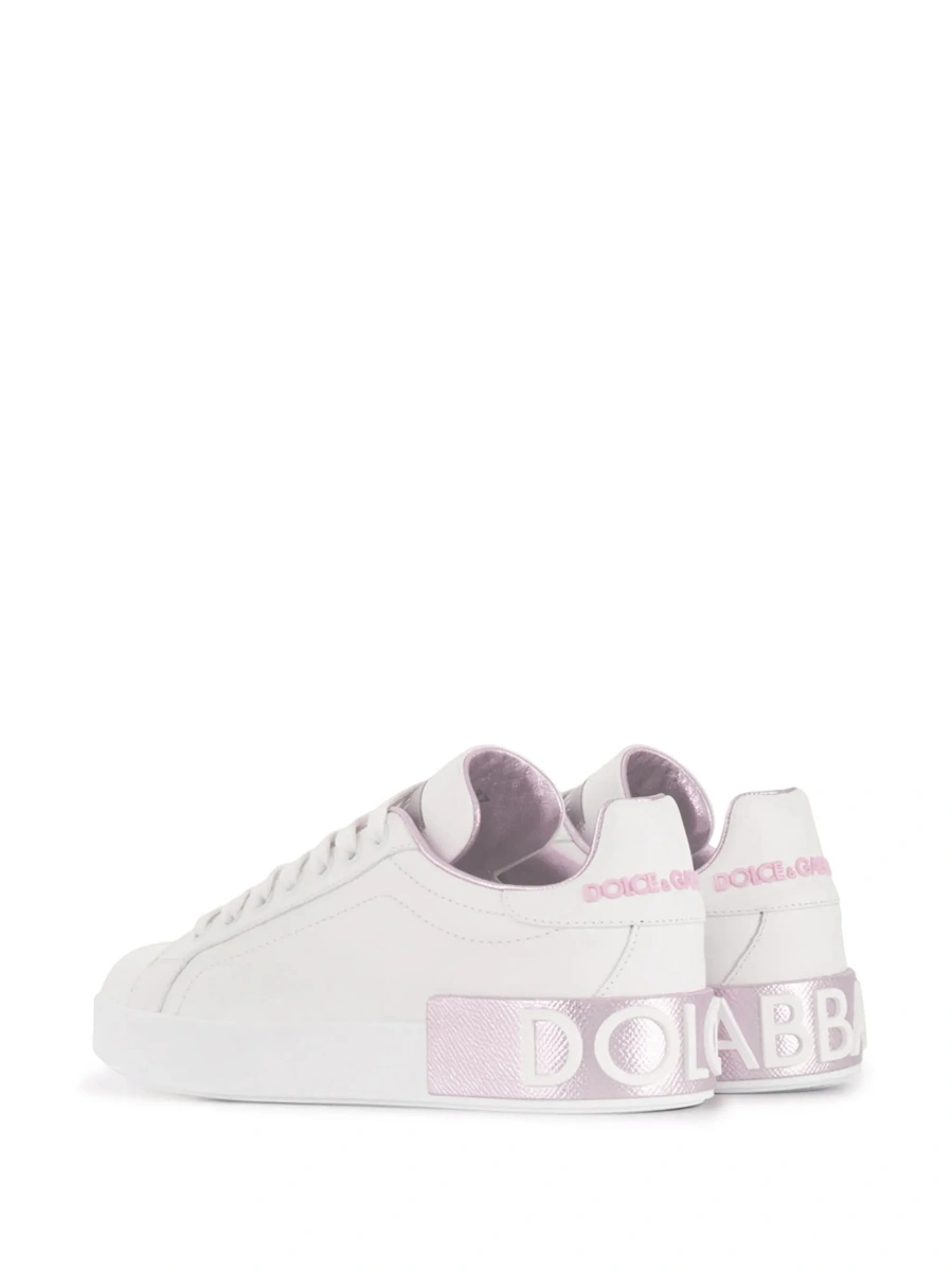 Sneakers Dolce &amp; Gabbana 'Portofino' albi din piele - Img 6