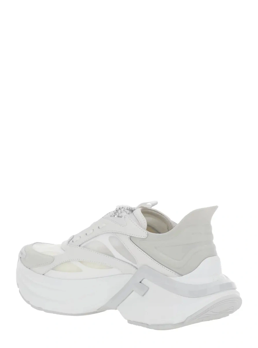 Sneakers Fendi albi din mesh si piele - Img 3