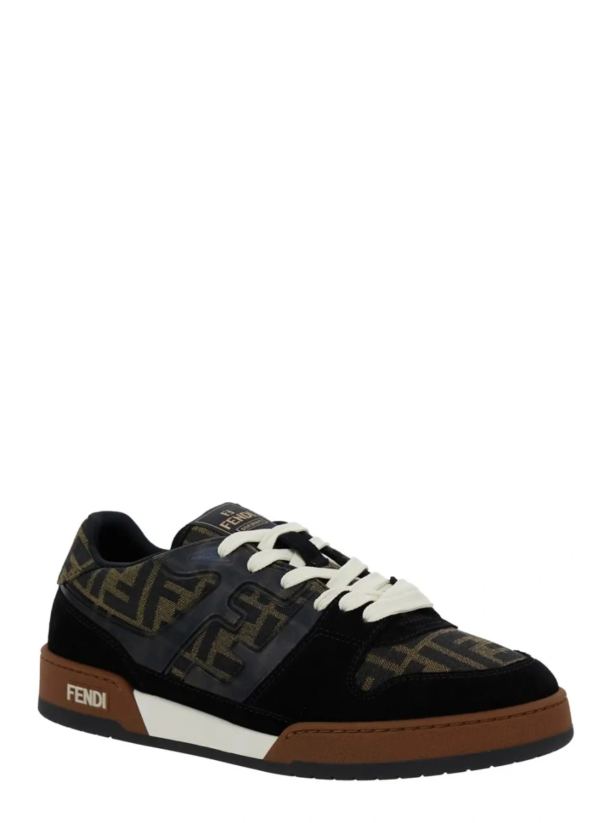 Sneakers Fendi maro din piele 'Match' - Img 2