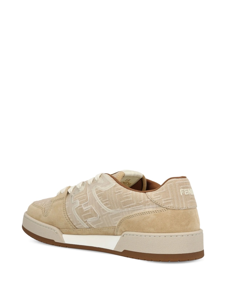 Sneakers Fendi neutri din piele si bumbac - Img 4