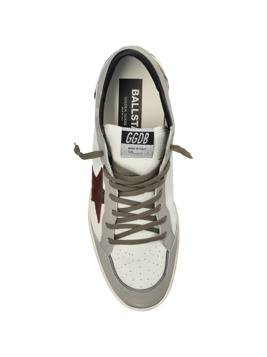 Sneakers Golden Goose albi din piele intoarsa si piele - Img 4