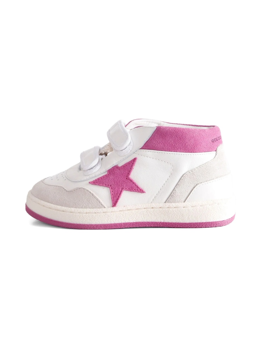 Sneakers Golden Goose albi din piele si piele intoarsa - Img 5