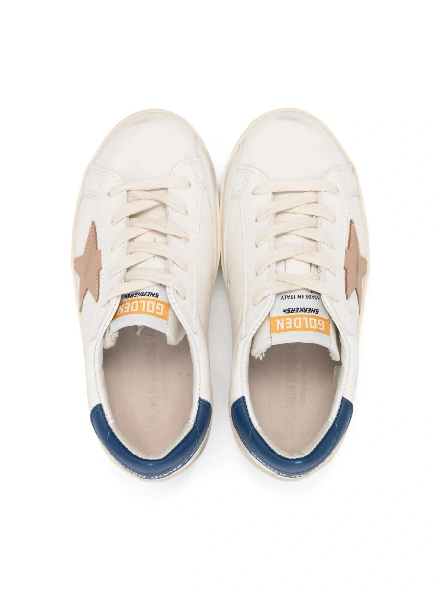 Sneakers Golden Goose albi din piele - Img 3