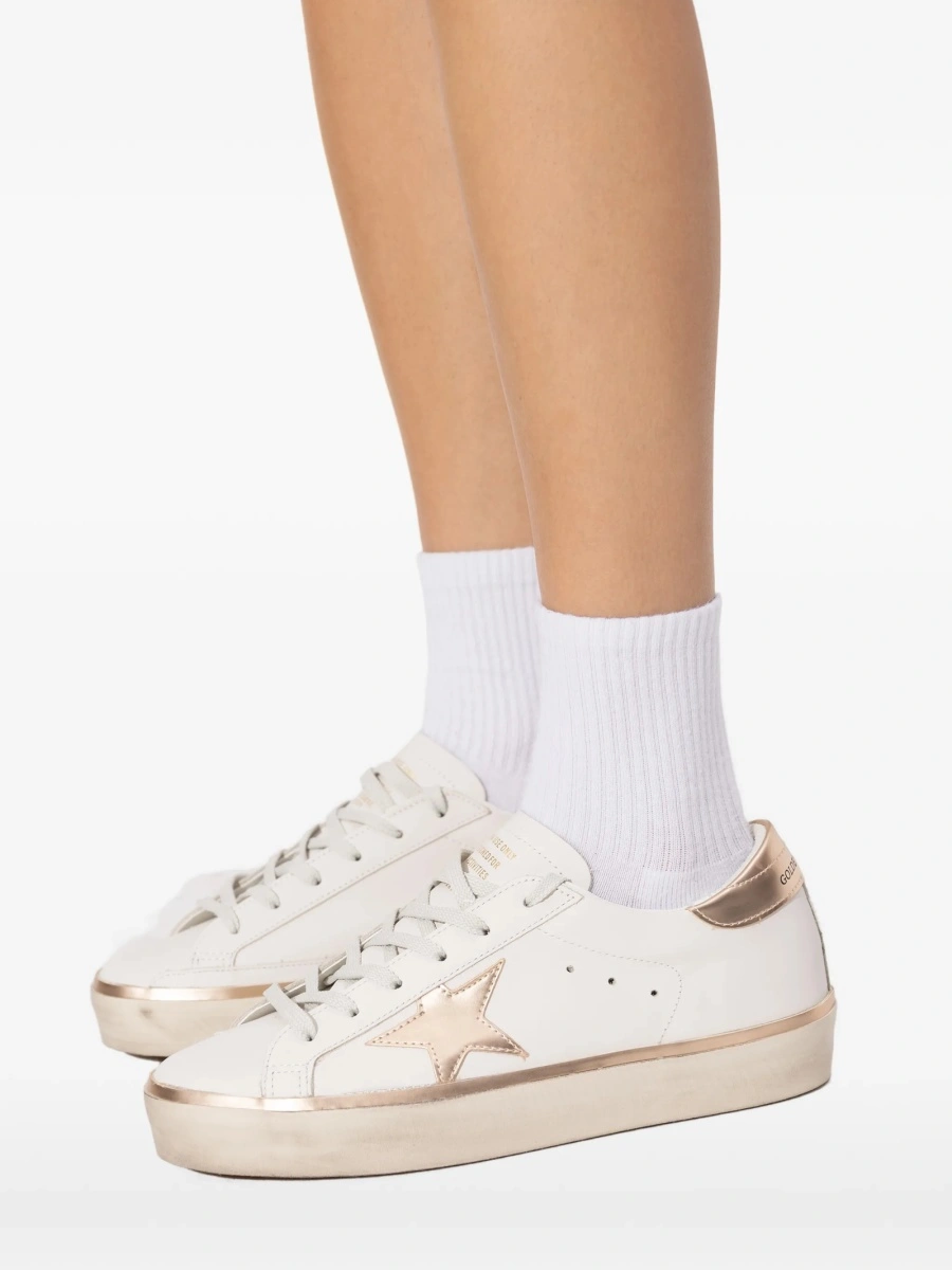 Sneakers Golden Goose albi din piele - Img 5