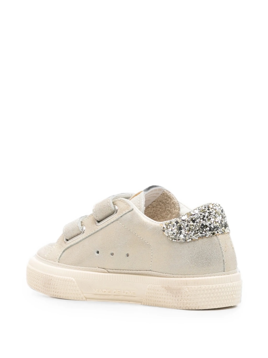 Sneakers Golden Goose argintii din pet si bumbac - Img 2