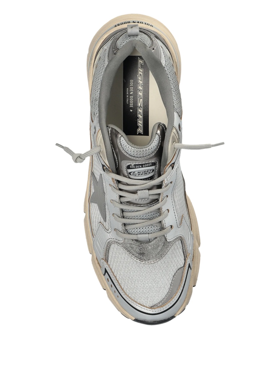 Sneakers Golden Goose argintii din piele si polyester - Img 3