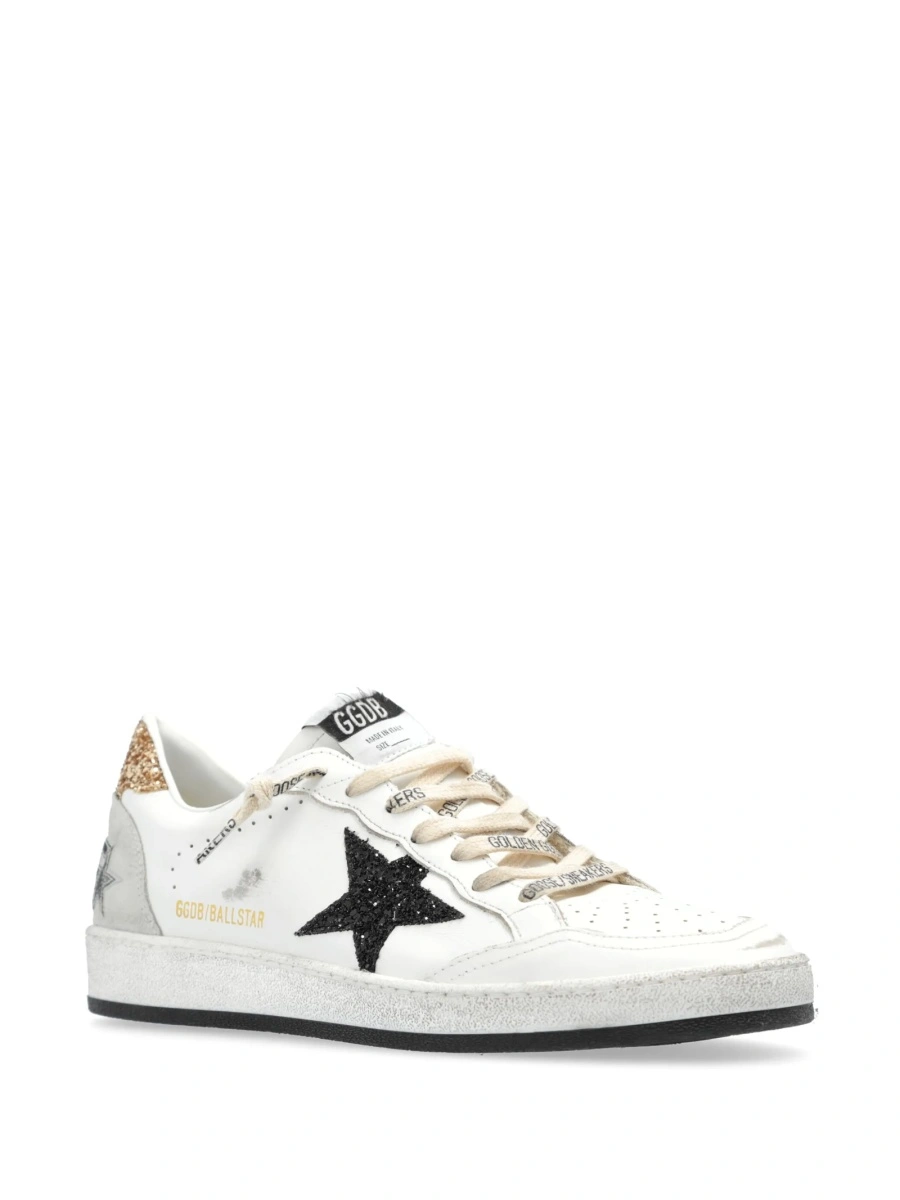 Sneakers Golden Goose ball star albi din piele - Img 2