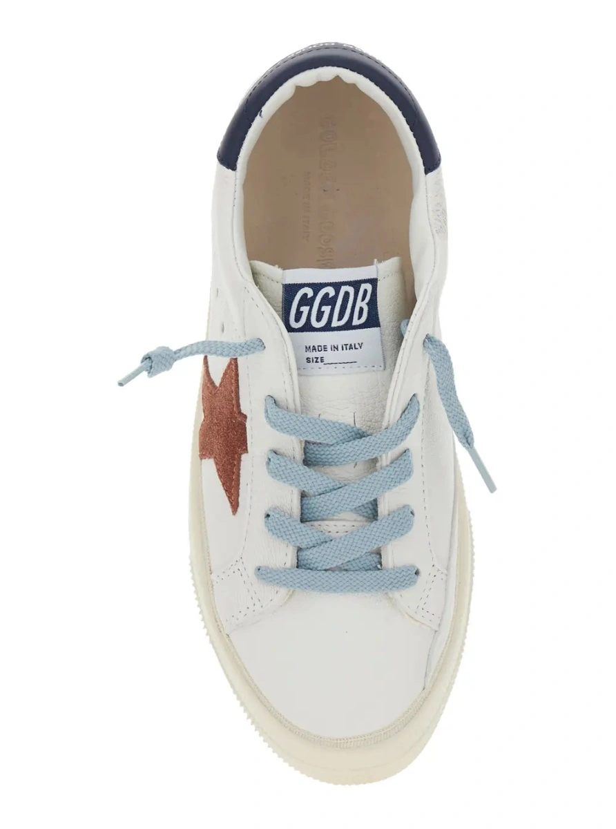 Sneakers GOLDEN GOOSE KIDS albi din piele 'May' - Img 4
