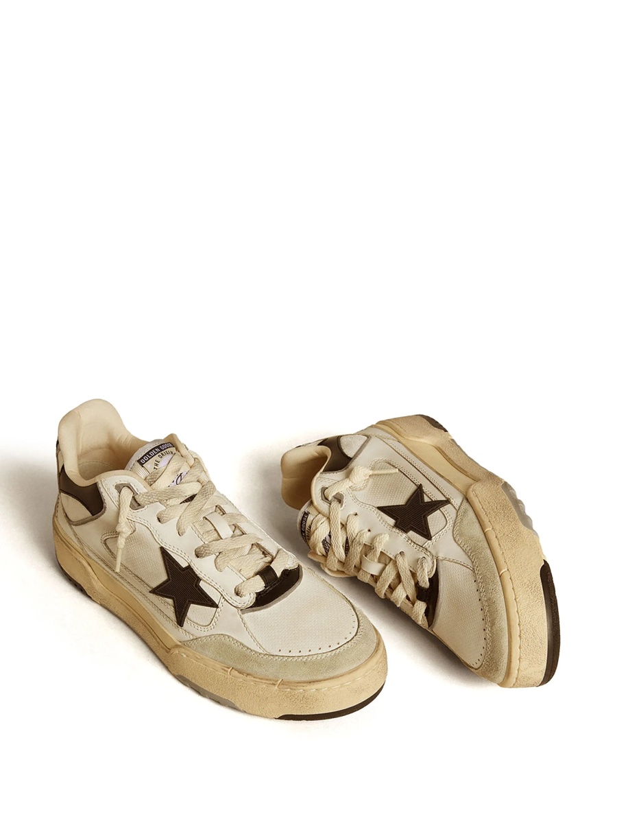 Sneakers Golden Goose star albi din piele - Img 3