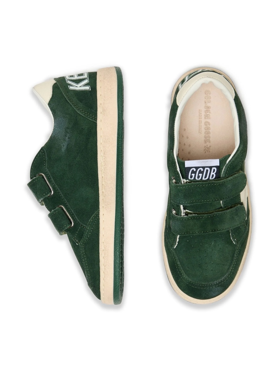 Sneakers Golden Goose verzi din piele si piele intoarsa - Img 3