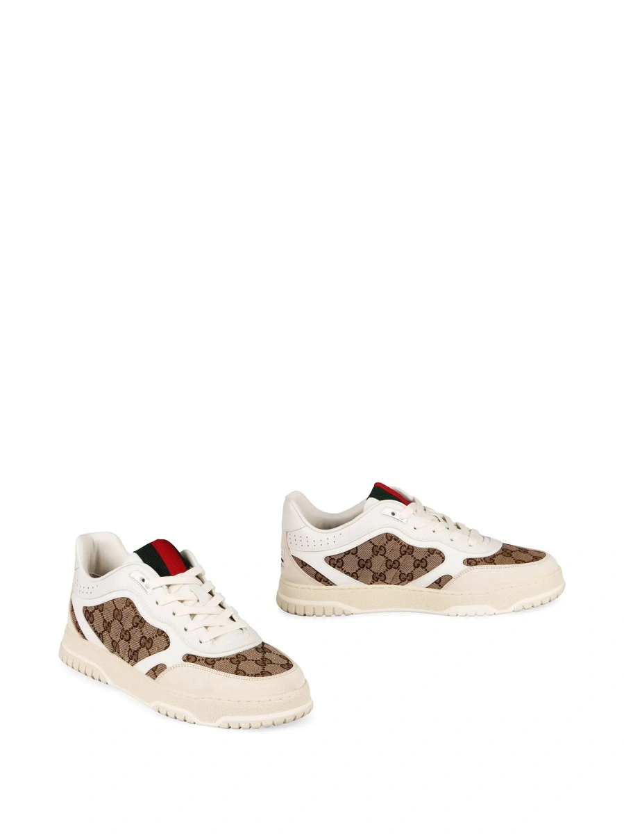 Sneakers Gucci albi din piele si tesatura tehnica - Img 6