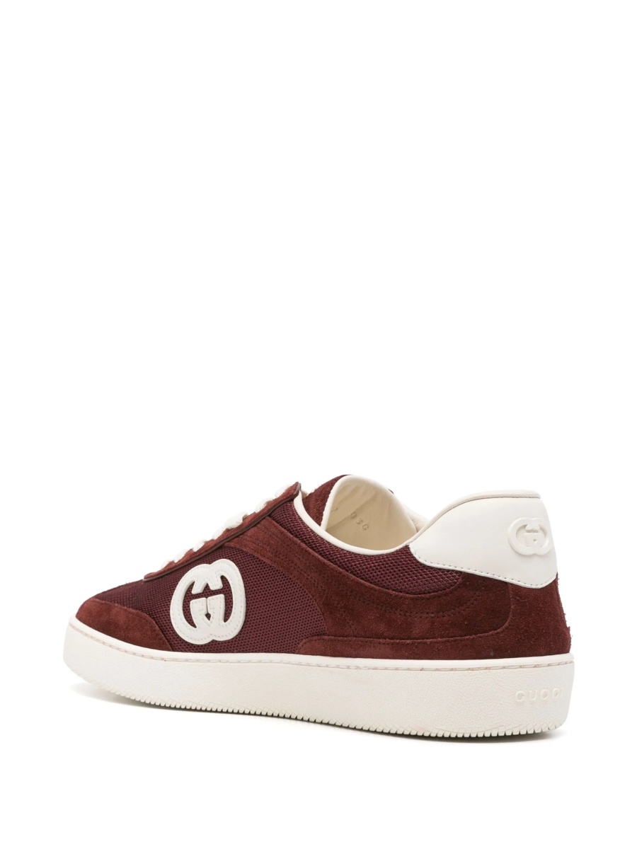 Sneakers Gucci rosii din material textil si piele intoarsa - Img 3