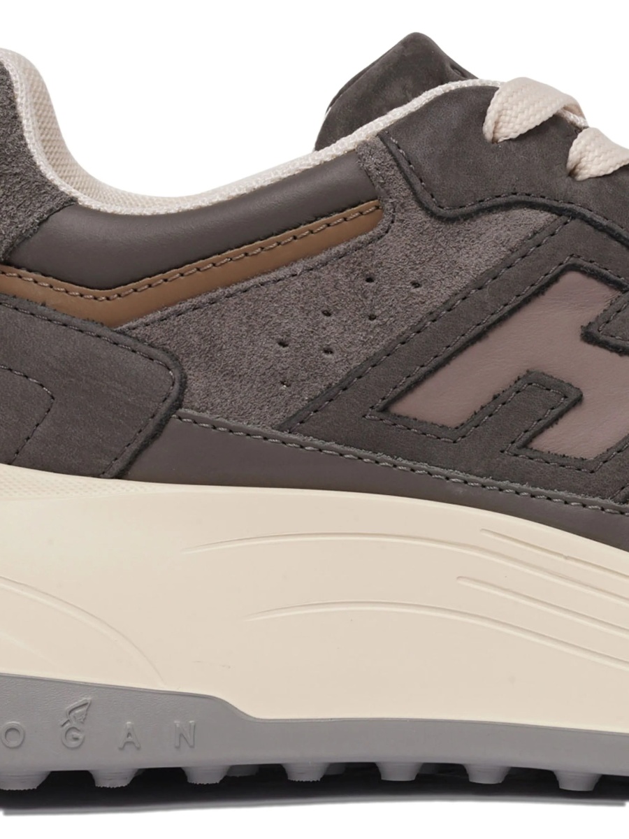 Sneakers Hogan gri din piele intoarsa - Img 3