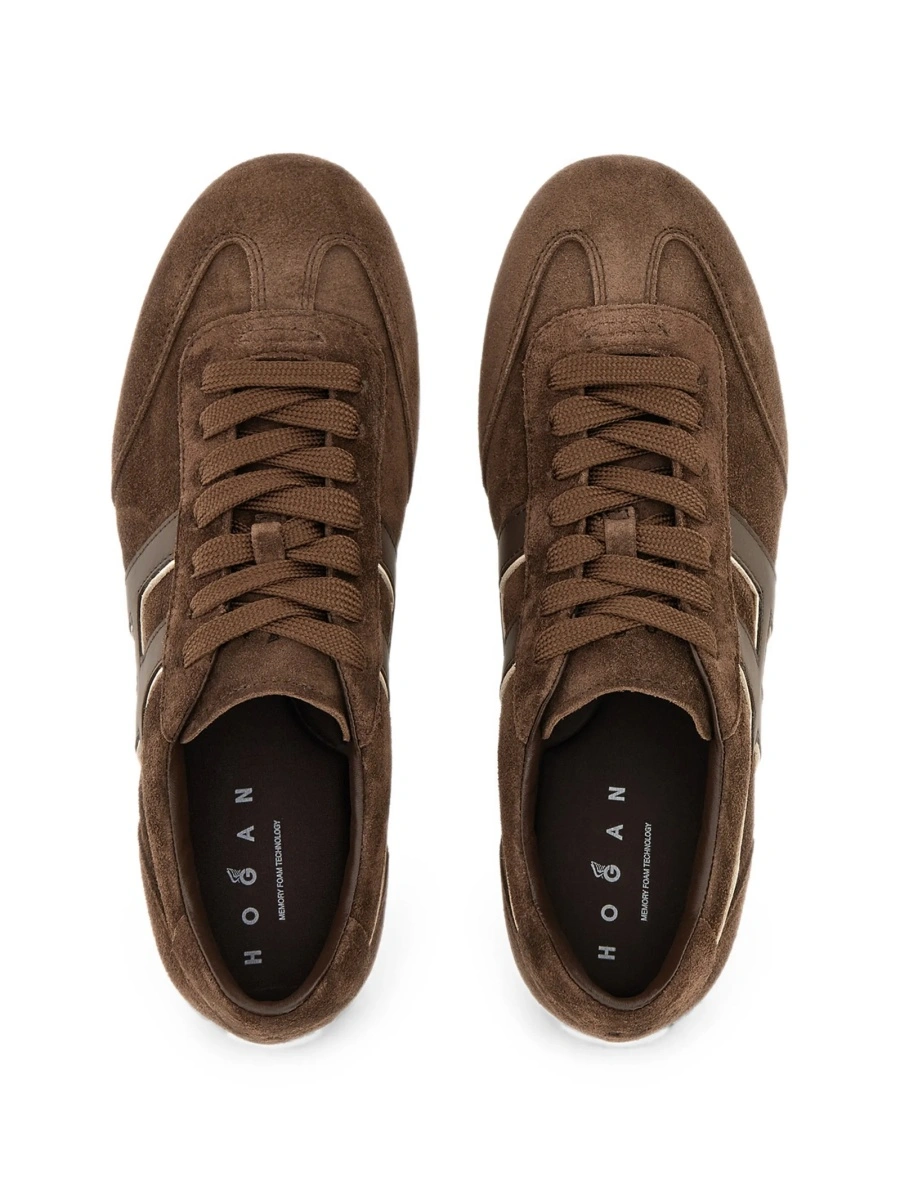 Sneakers Hogan maro din piele intoarsa - Img 3