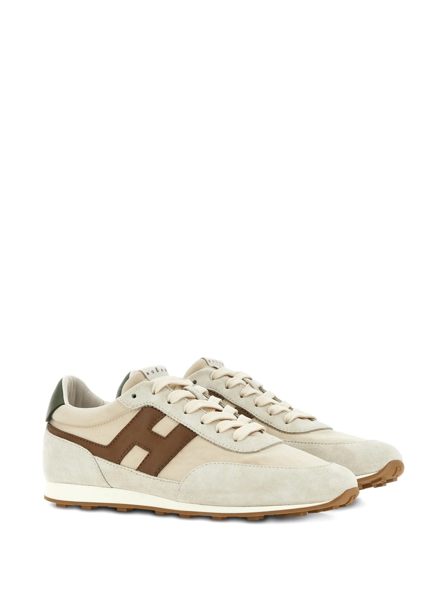 Sneakers Hogan neutri din piele si poliamida - Img 2