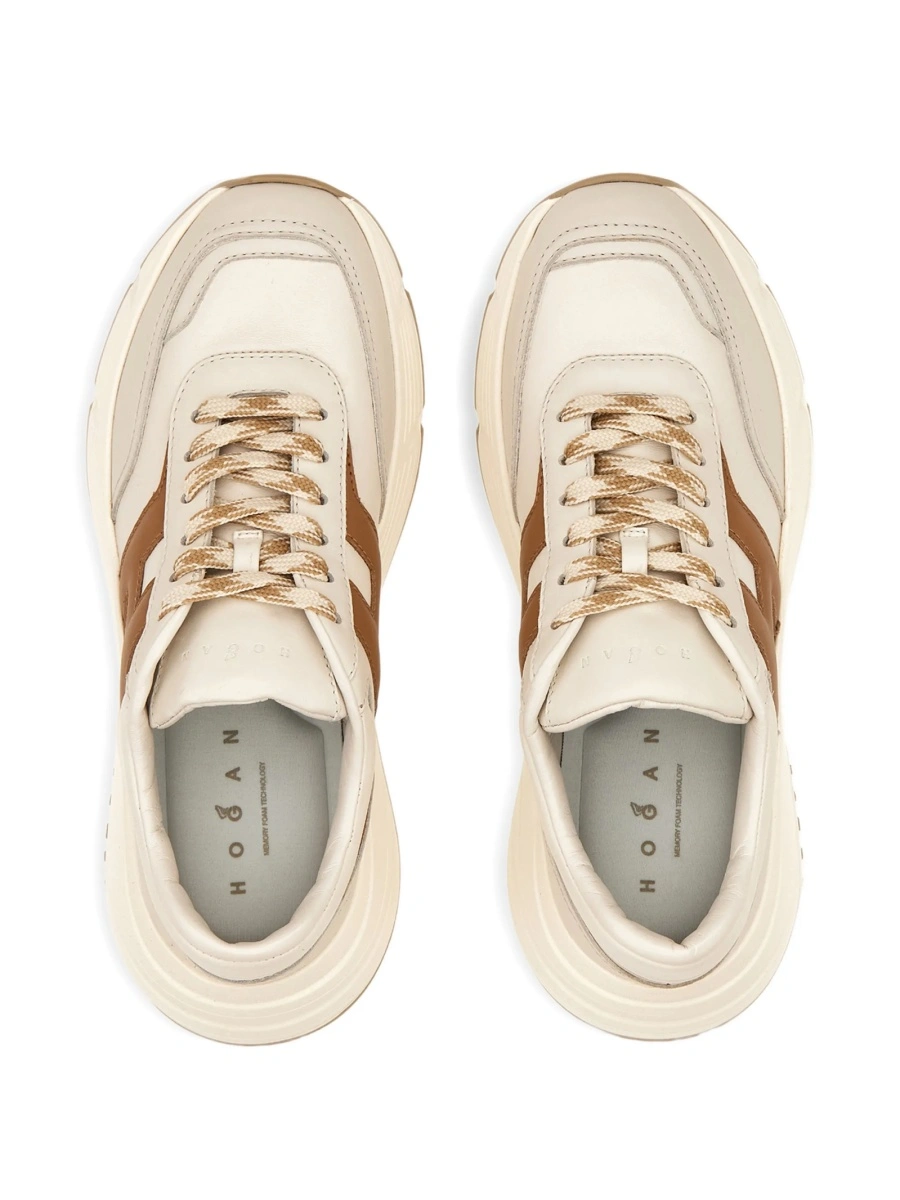 Sneakers Hogan neutri din piele - Img 4