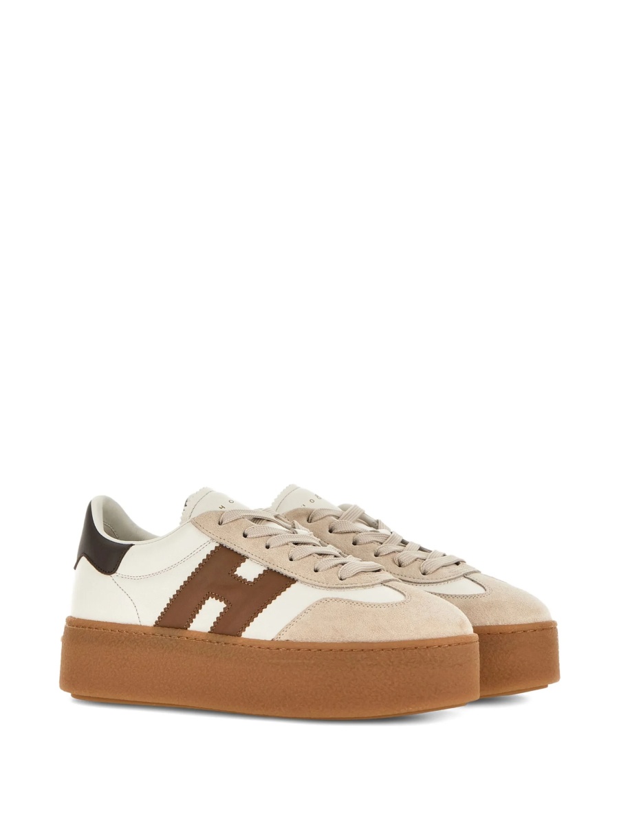 Sneakers Hogan neutri din piele - Img 2