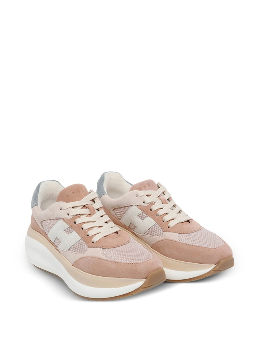 Sneakers Hogan roz din piele intoarsa - Img 2