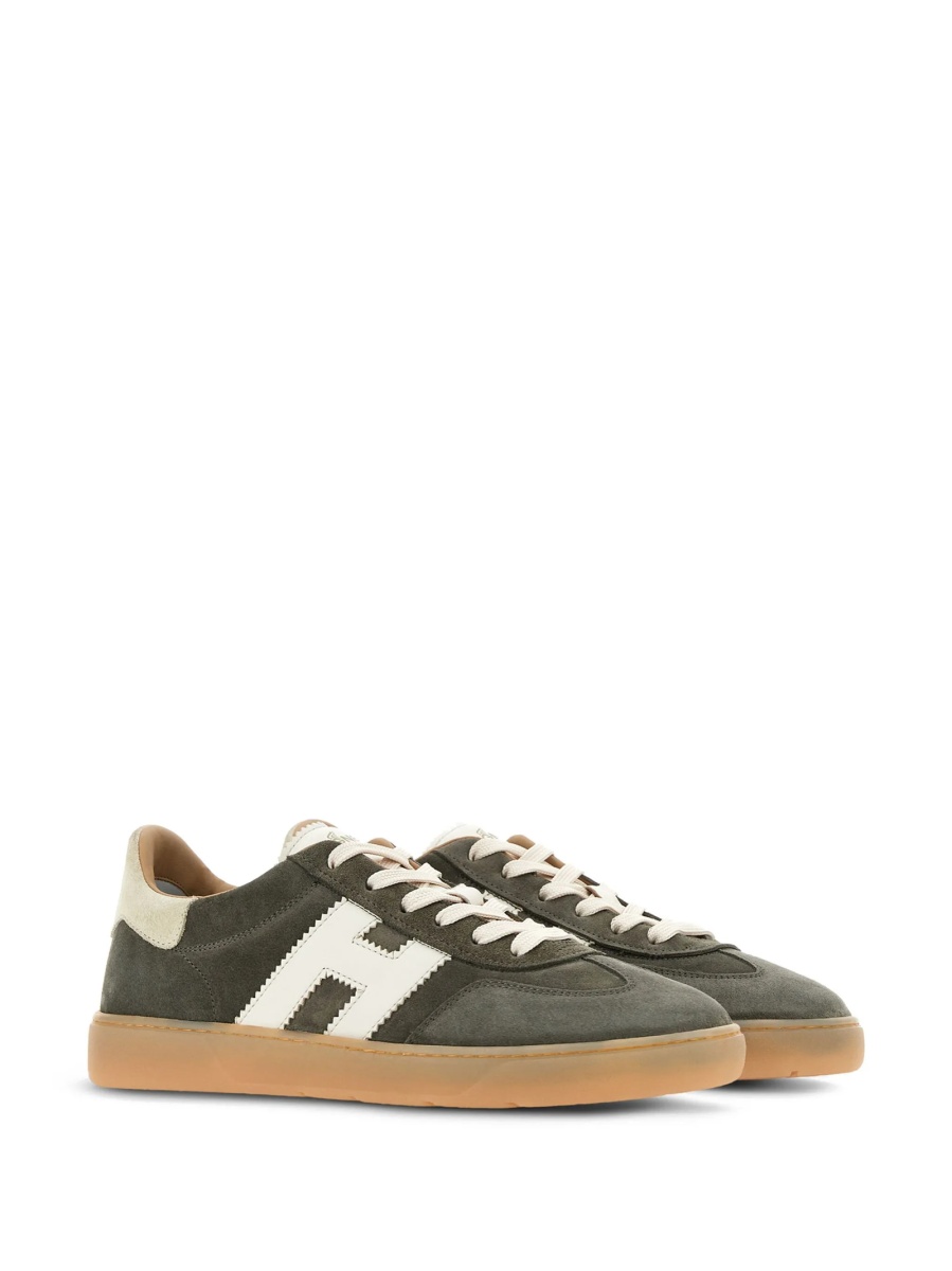 Sneakers Hogan verzi din piele si piele intoarsa - Img 2
