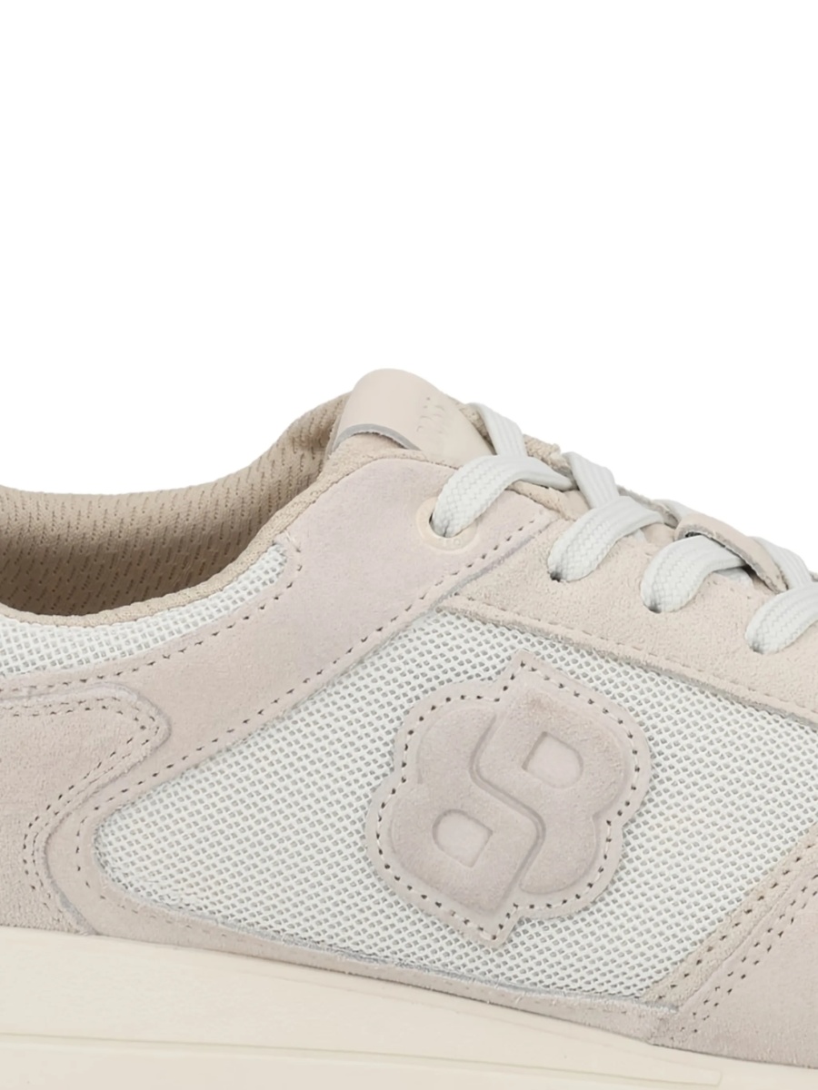 Sneakers Hugo Boss neutri din material textil si piele intoarsa - Img 2