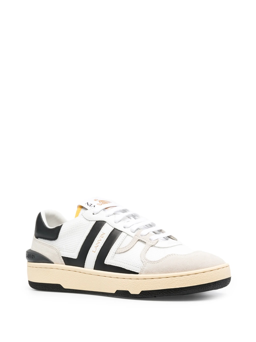 Sneakers Lanvin albi din material textil si piele - Img 2