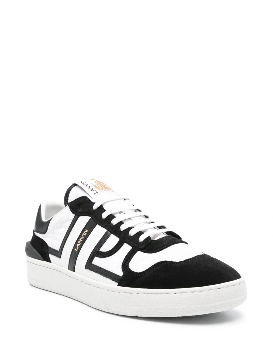 Sneakers Lanvin negri din piele si material textil - Img 2