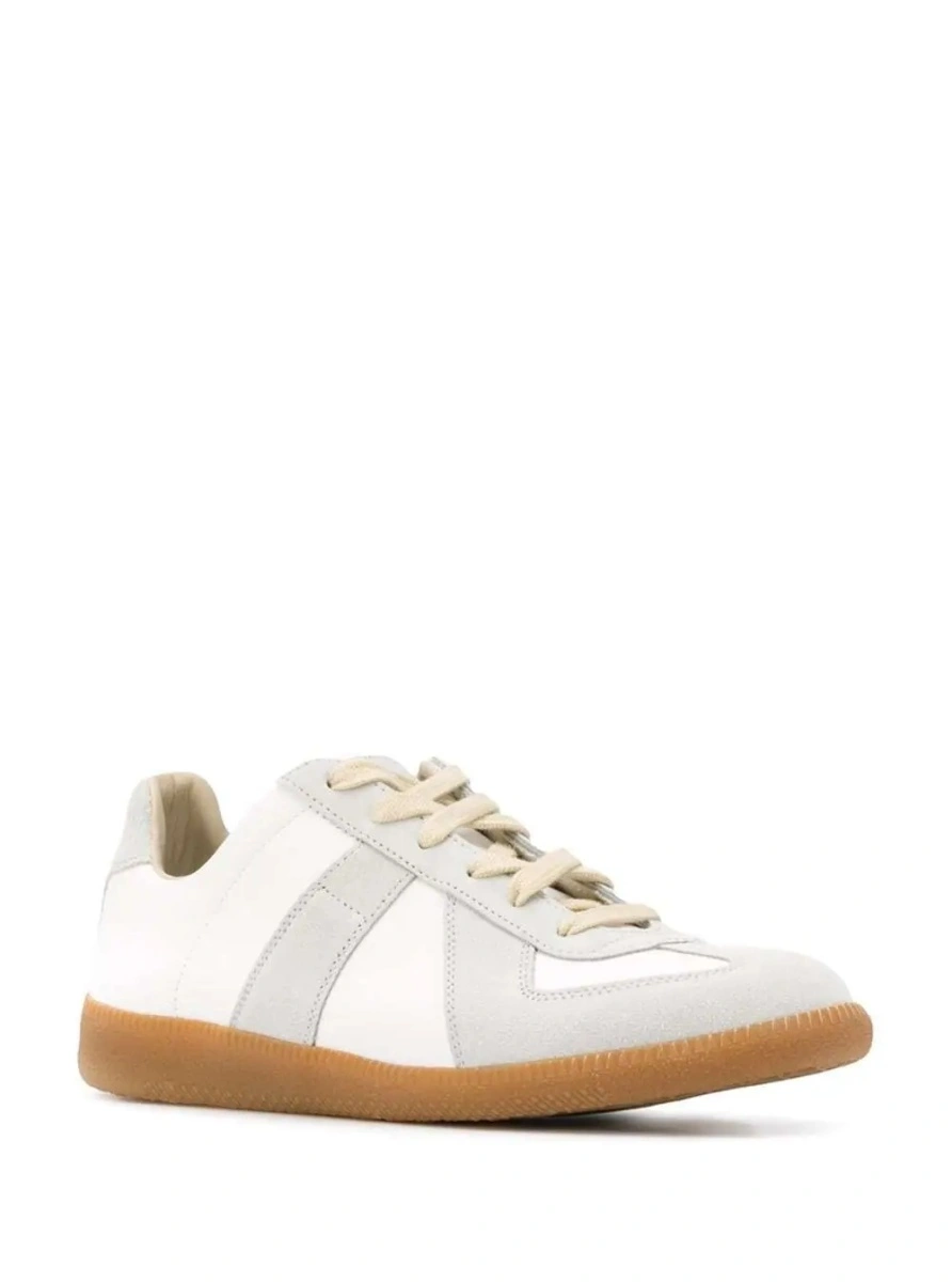 Sneakers Maison Margiela albi din piele - Img 2