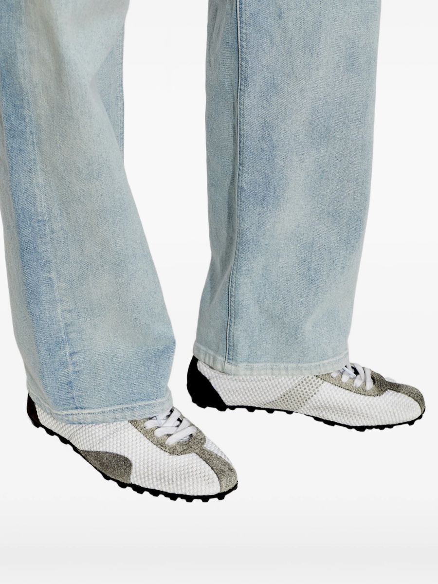 Sneakers Maison Margiela albi din plasa si piele intoarsa - Img 5