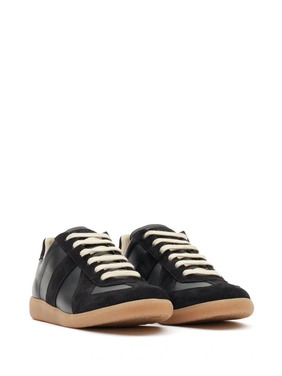 Sneakers Maison Margiela replica negri din piele - Img 2