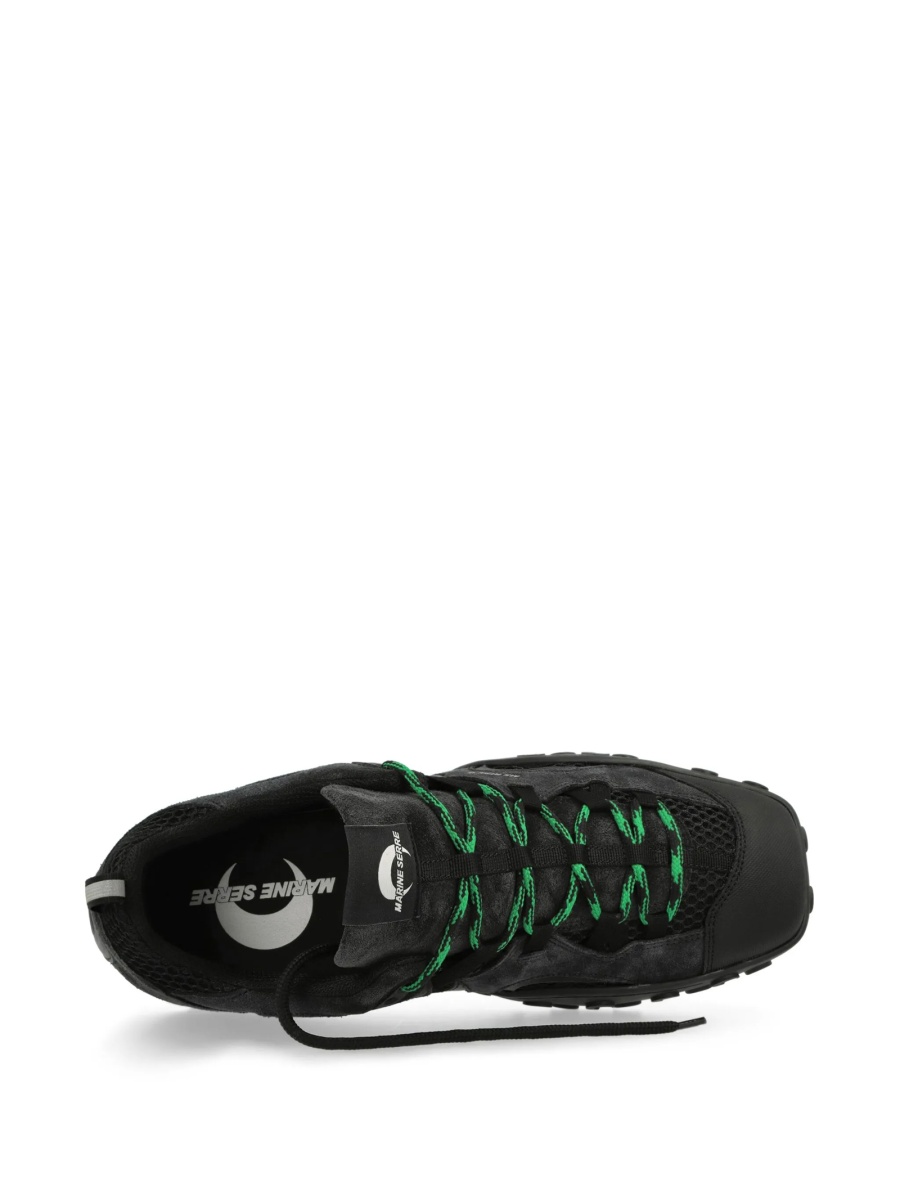 Sneakers MARINE SERRE crescent moon negri din plasa si piele intoarsa - Img 5