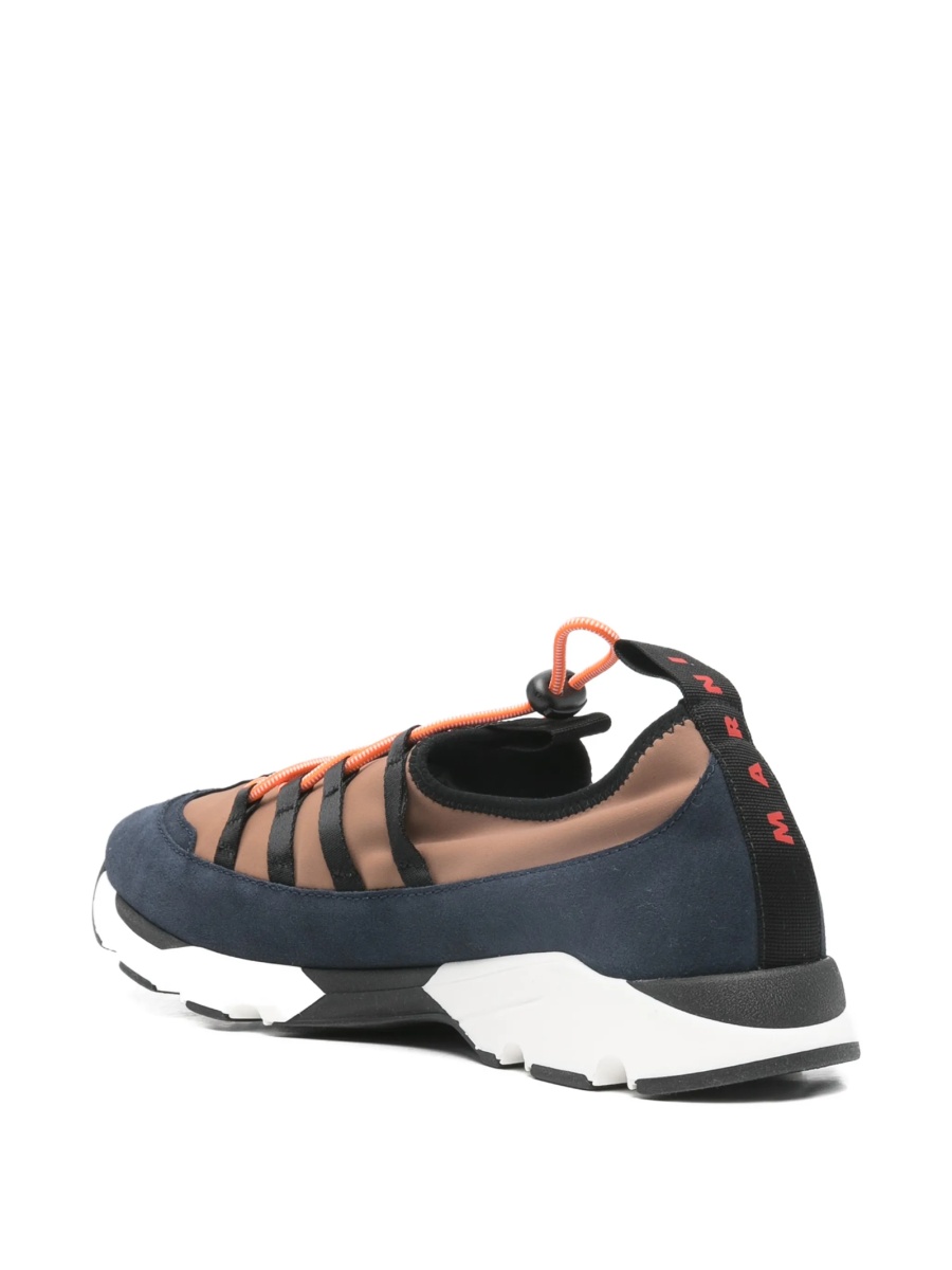 Sneakers Marni albastri din piele intoarsa si material textil - Img 3