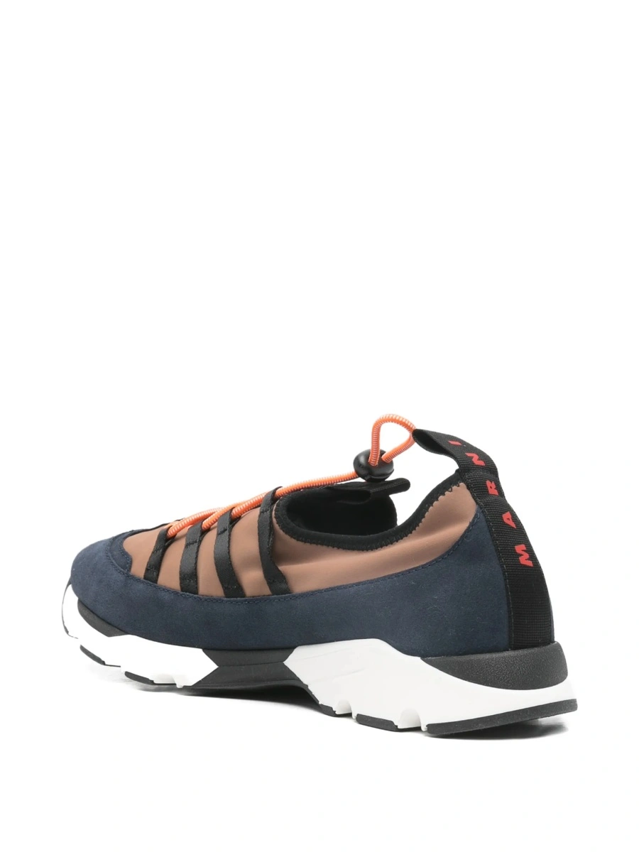 Sneakers Marni albastri din piele intoarsa si material textil - Img 3