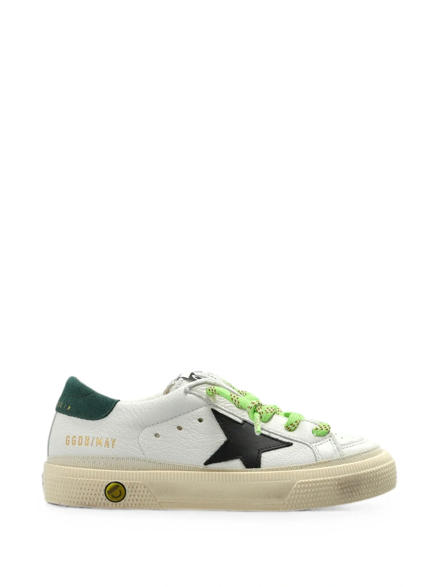 Sneakers 'May' White Low Top Sneaker with Star Patch on the Side and Logo Patch on the Tongue in Leather Boy - Img 5