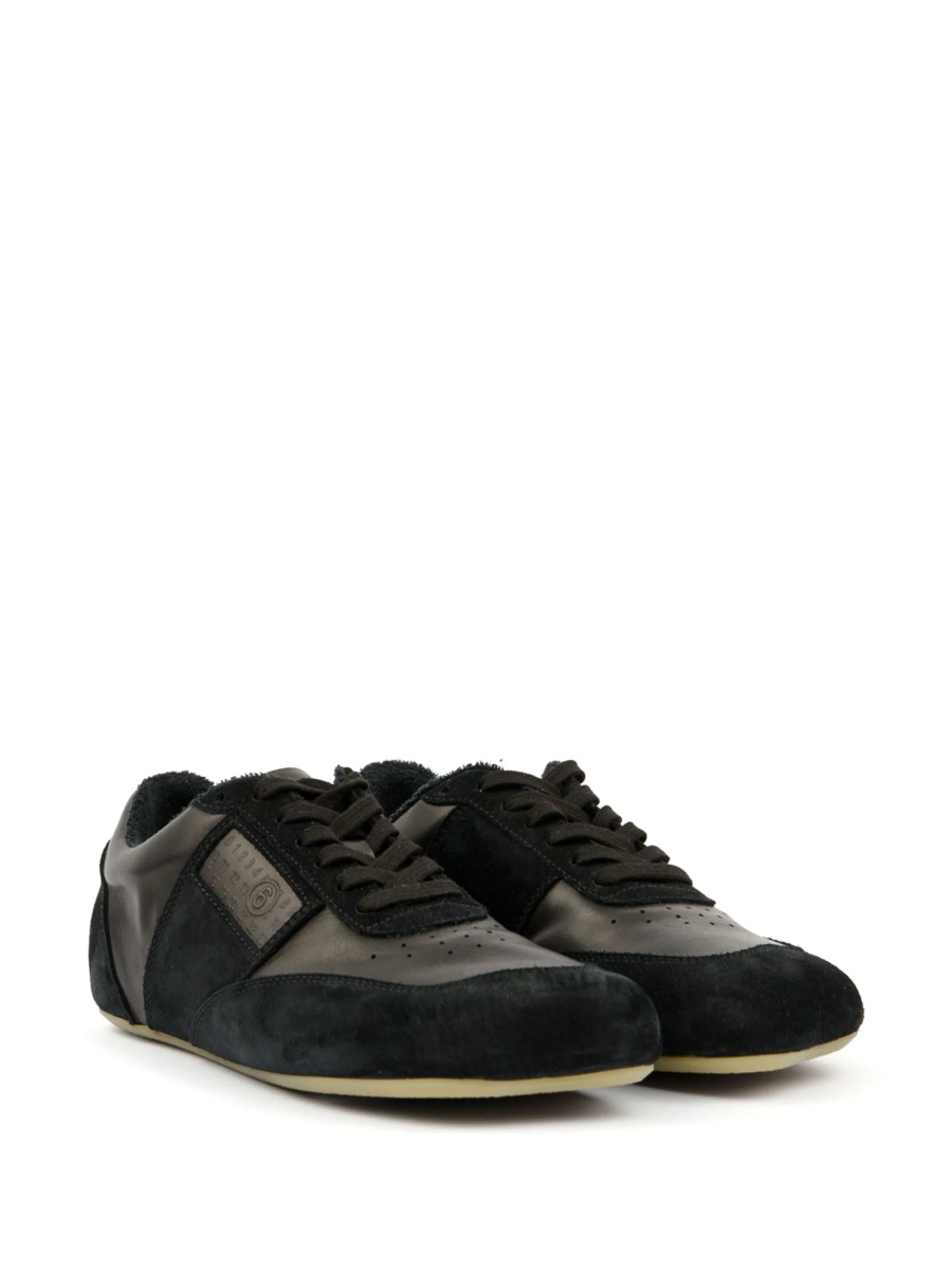 Sneakers MM6 Maison Margiela negri din piele si piele intoarsa - Img 2
