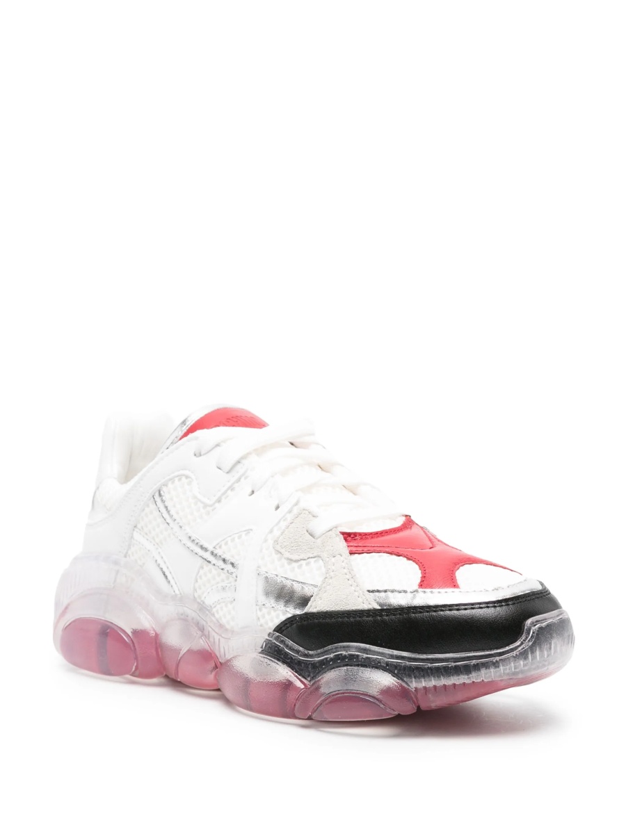 Sneakers Moschino albi din material textil si poliuretan - Img 2