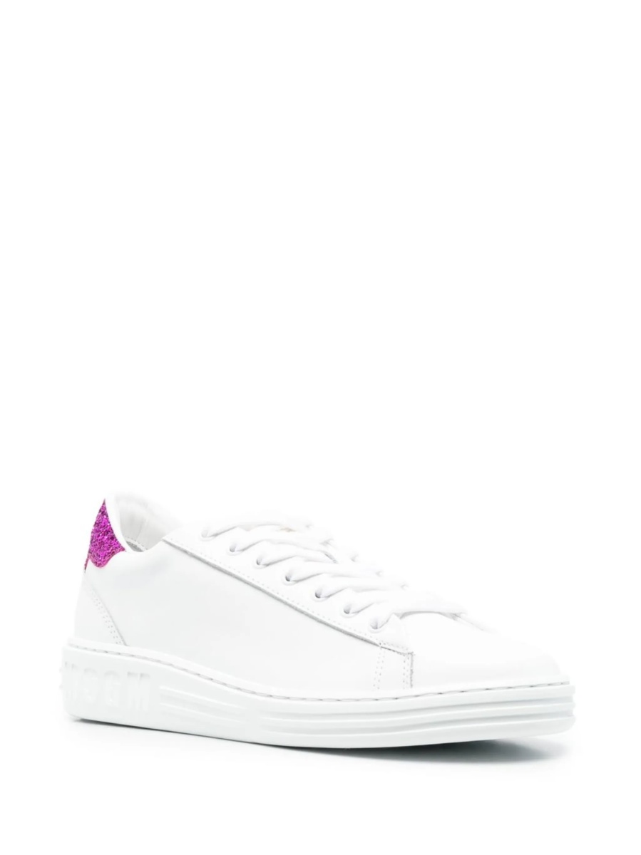 Sneakers MSGM albi din piele - Img 2