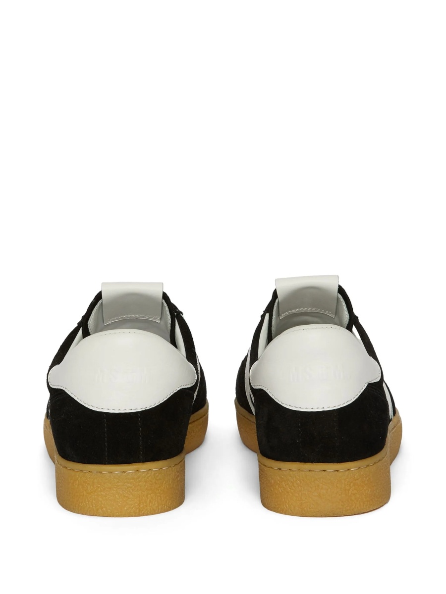 Sneakers MSGM negri din piele si piele intoarsa - Img 3