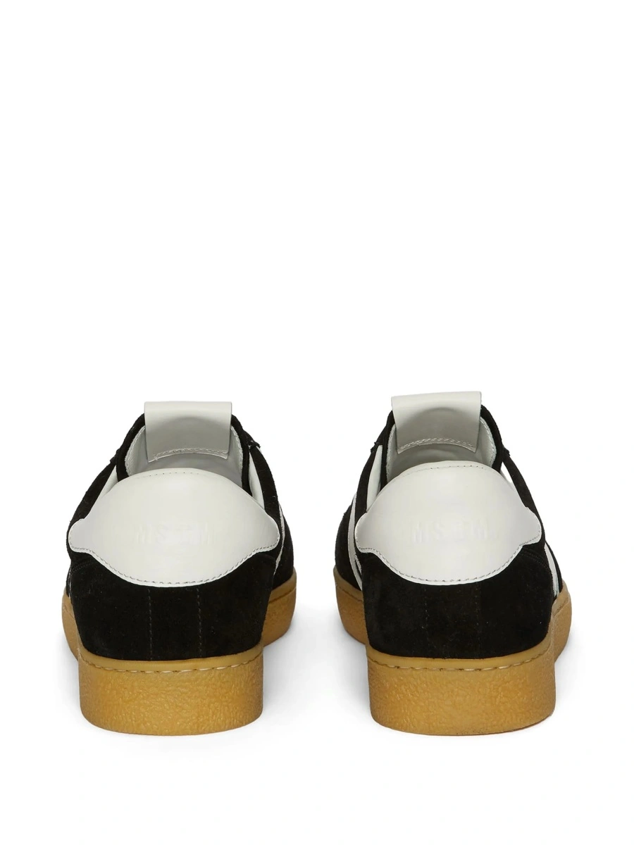 Sneakers MSGM negri din piele si piele intoarsa - Img 3