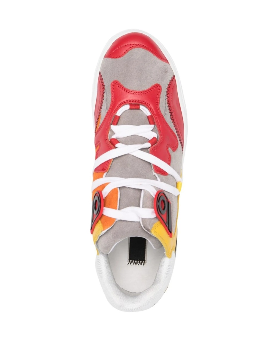Sneakers N°21 rosii din piele si piele intoarsa - Img 4