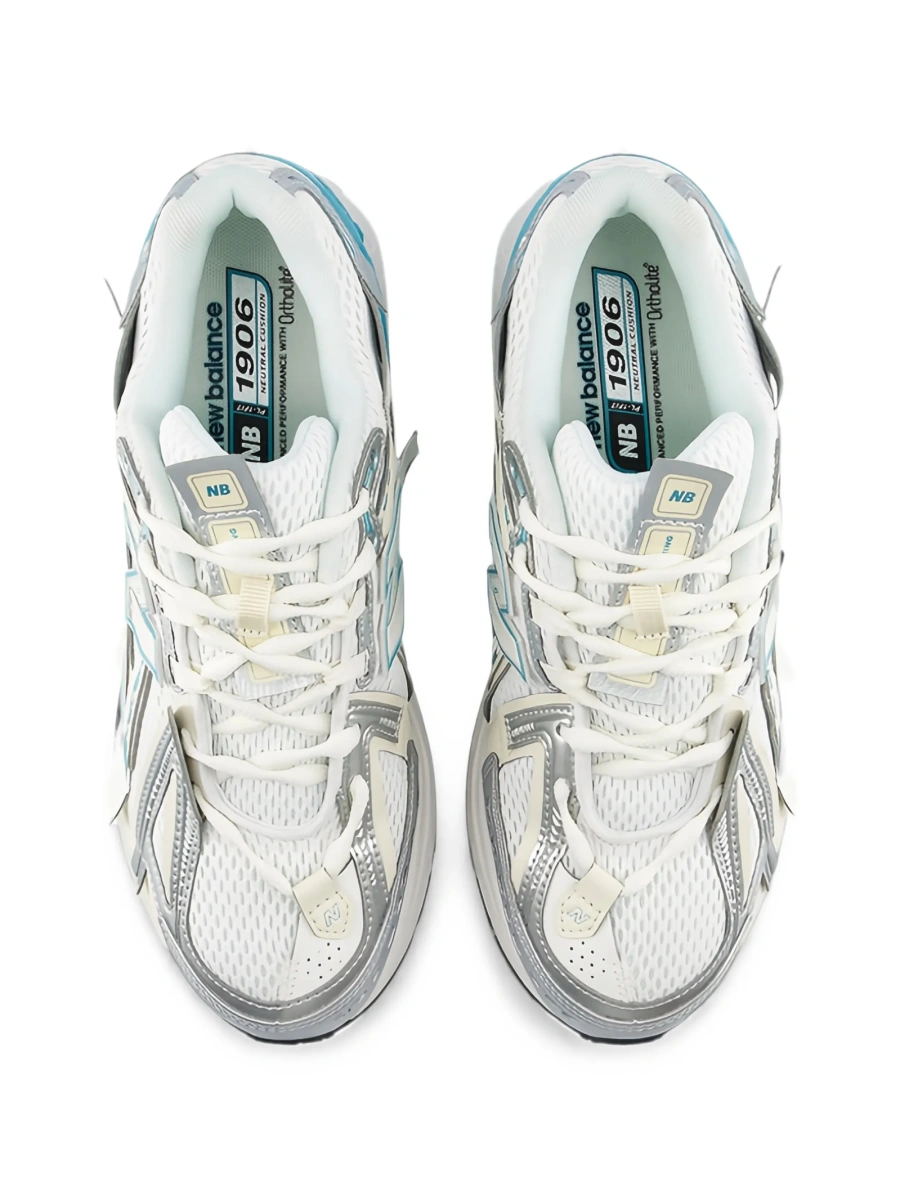 Sneakers New Balance 1906R albi din plasa - Img 3