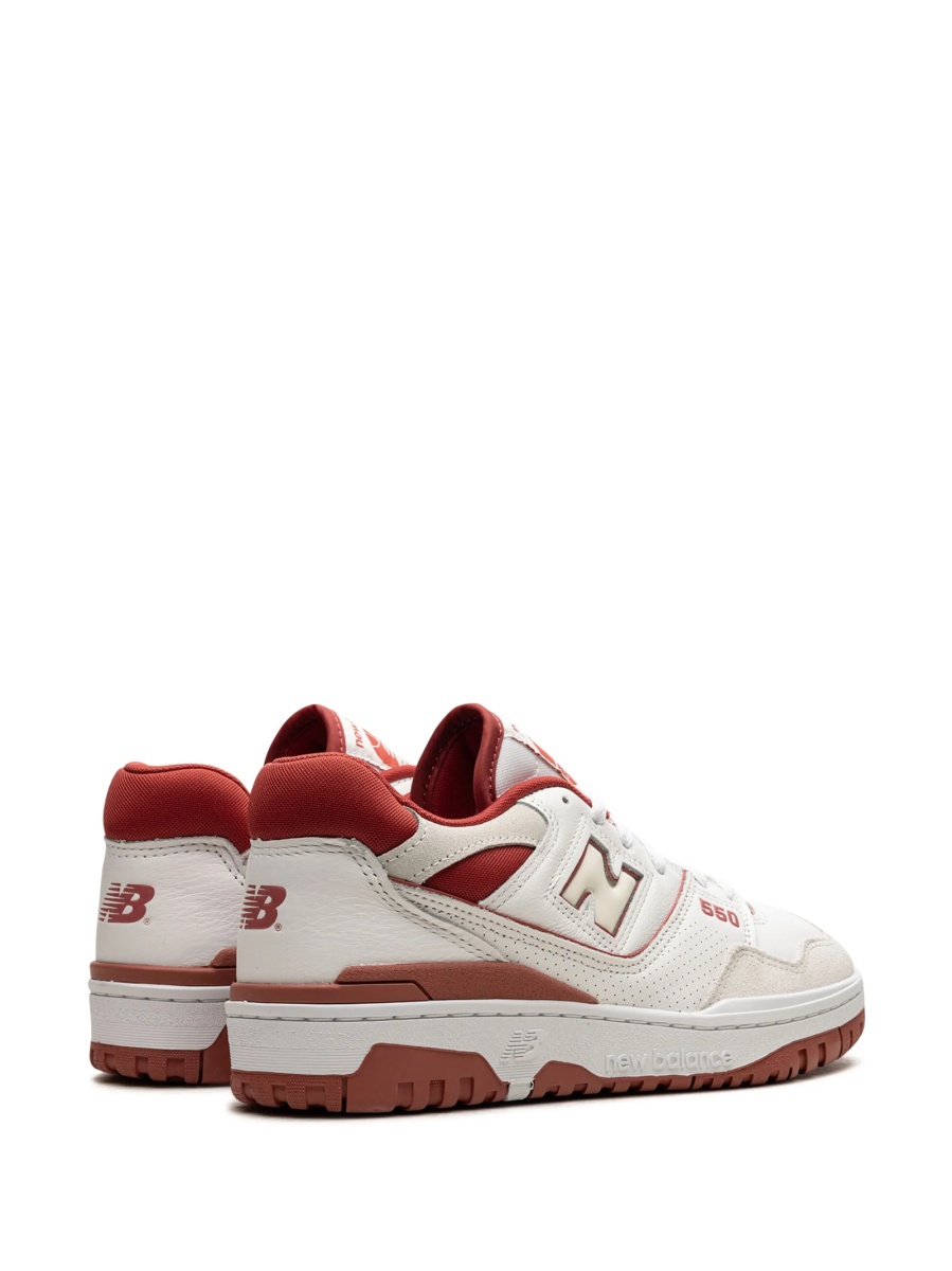 Sneakers New Balance 550 neutri din piele intoarsa si material textil - Img 3