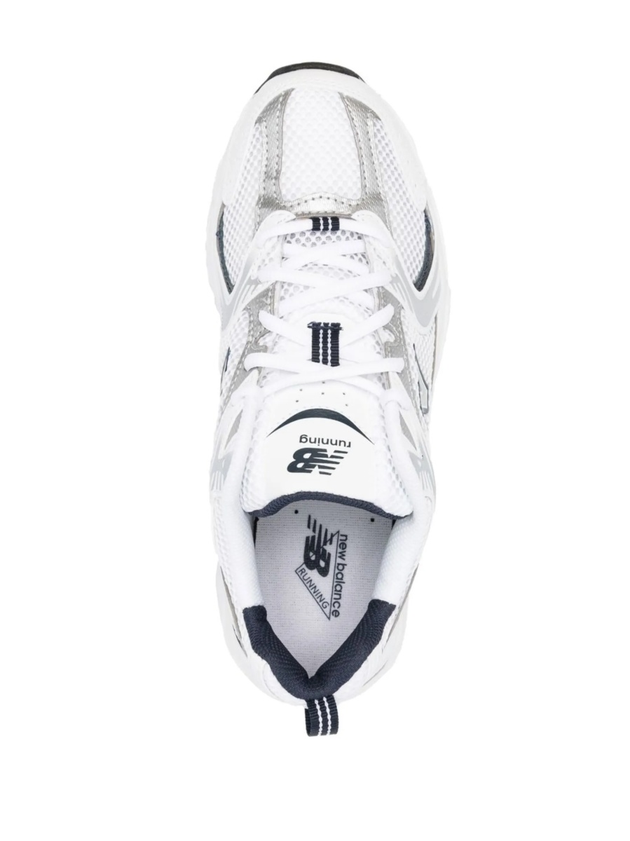 Sneakers New Balance albi din material textil si piele - Img 4