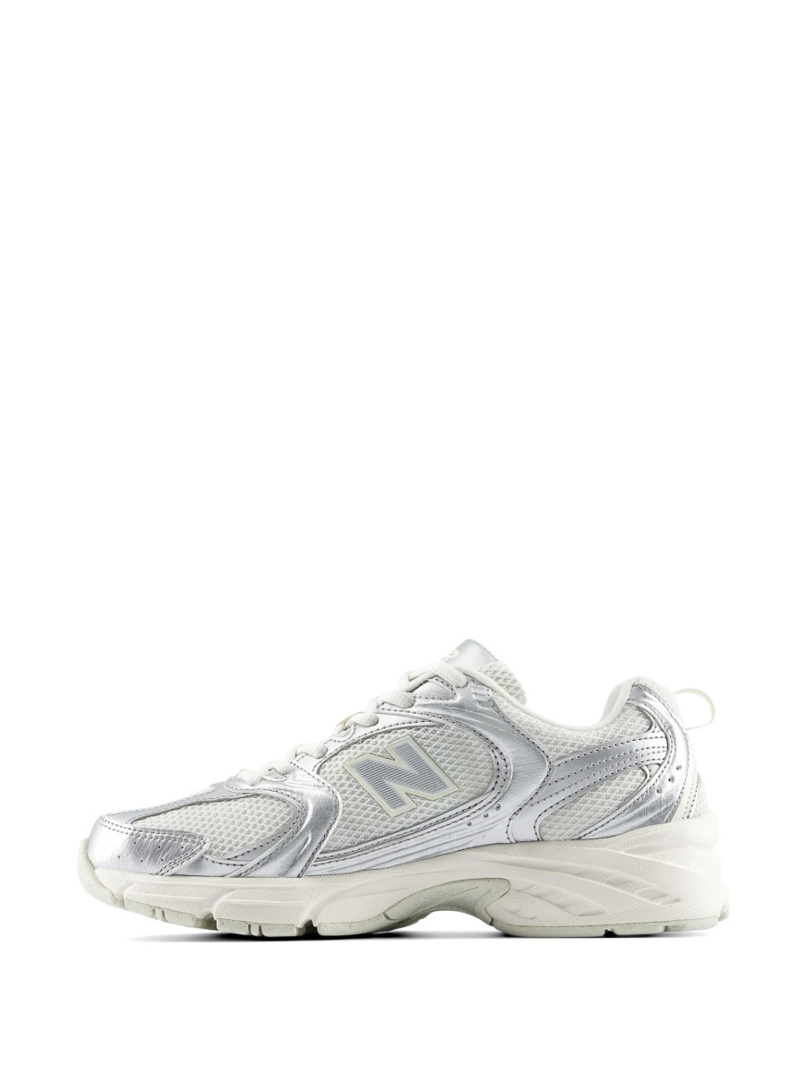 Sneakers New Balance argintii din poliuretan si plasa - Img 5